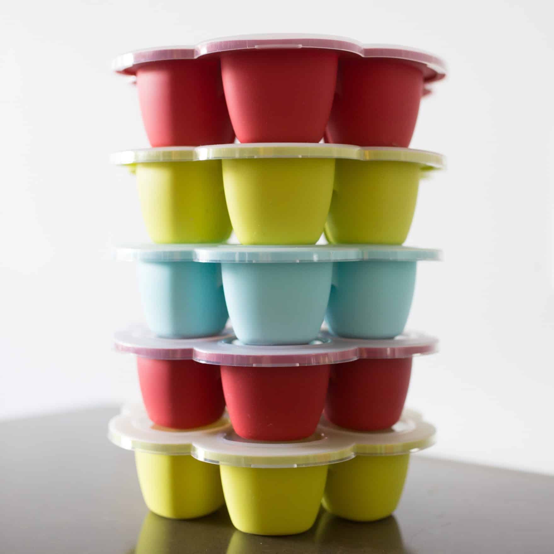 Béaba Multiportions™ Silicone Tray stacked on top