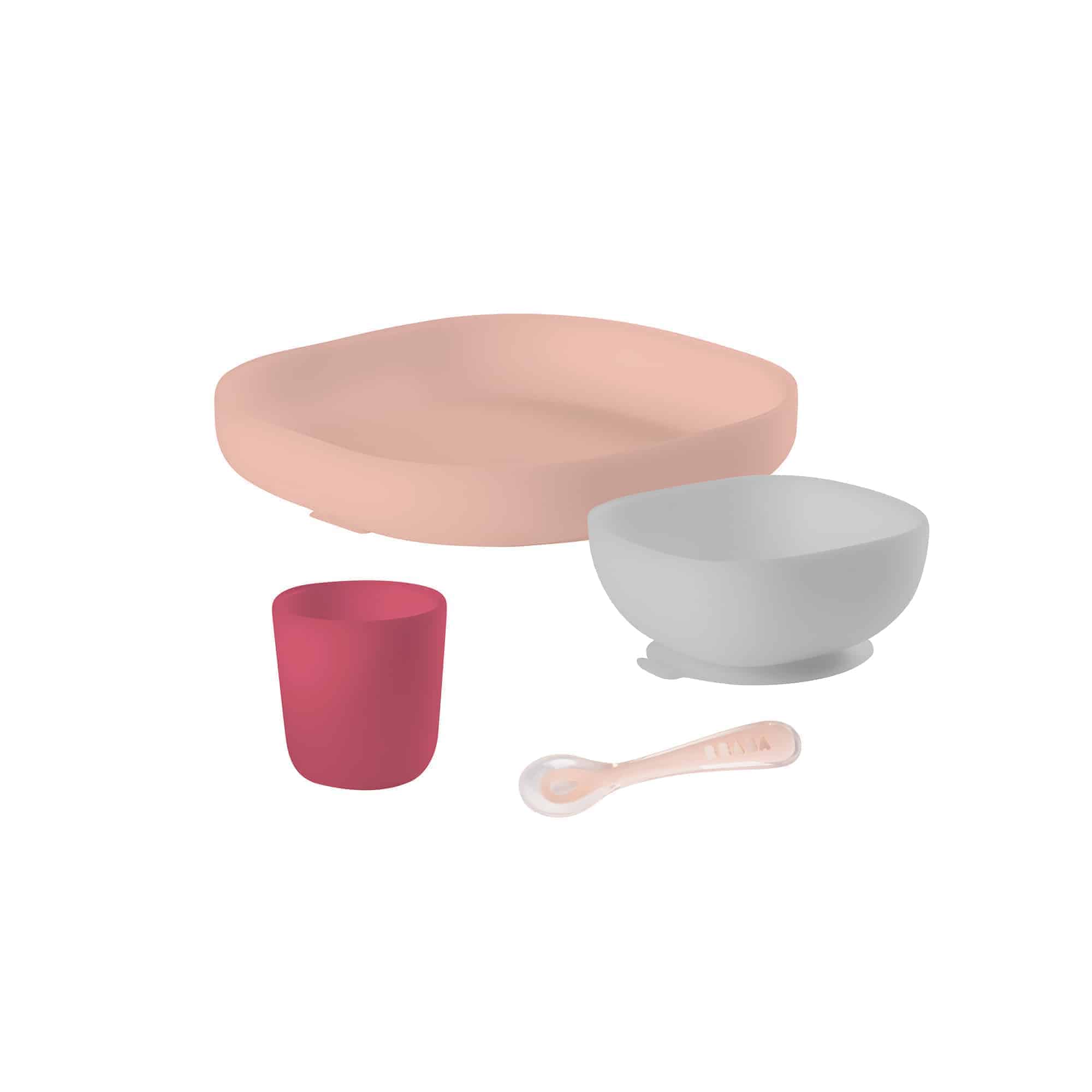 Silicone Suction Meal Set Rose