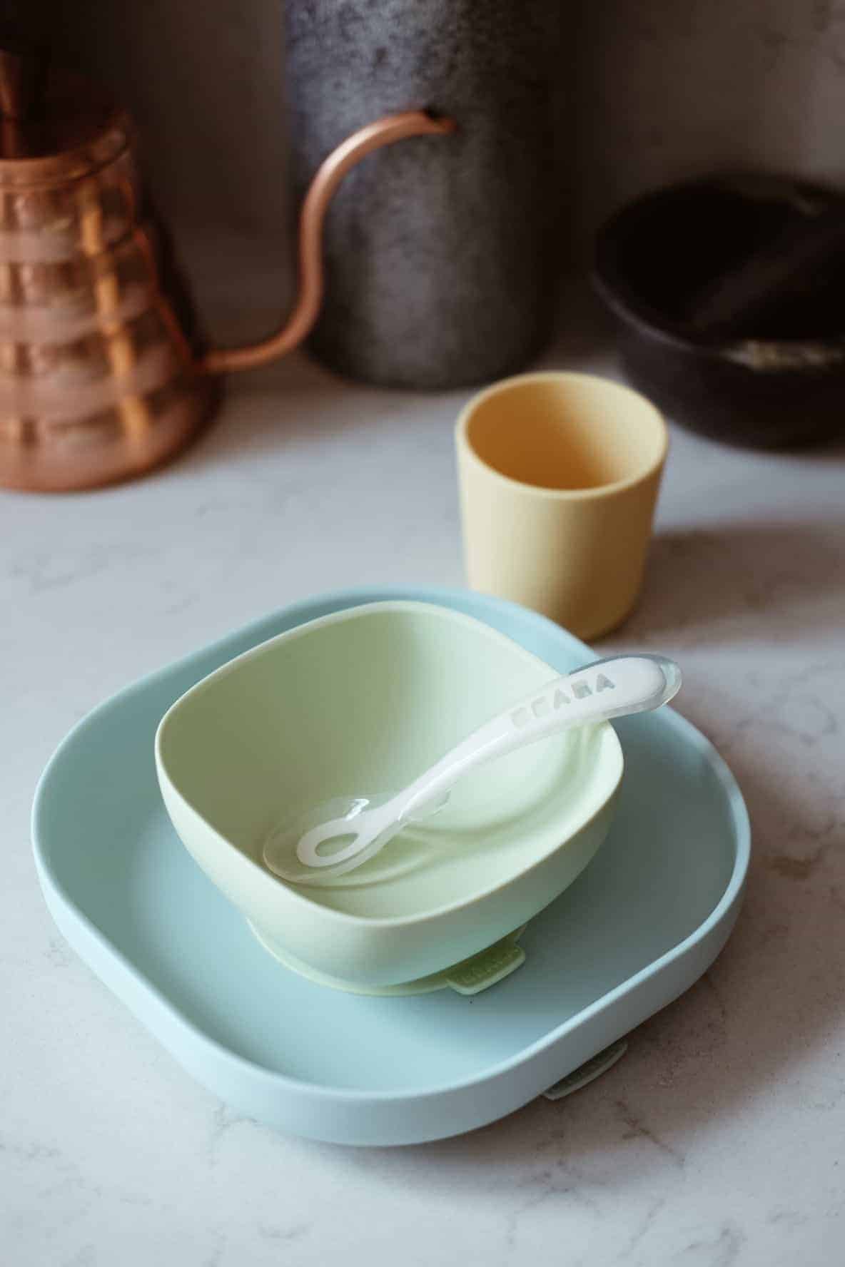 Silicone Suction Meal Set in Pastel on Table