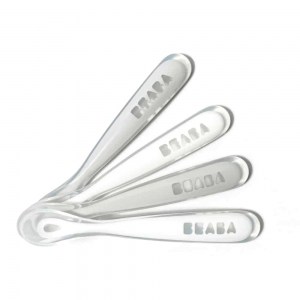 BEABA Baby's First Foods Silicone Spoons Set - Set of 4 - Cloud