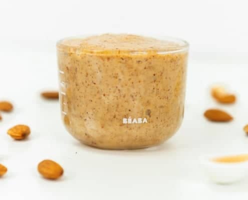 Almond butter in Beaba Glass Container