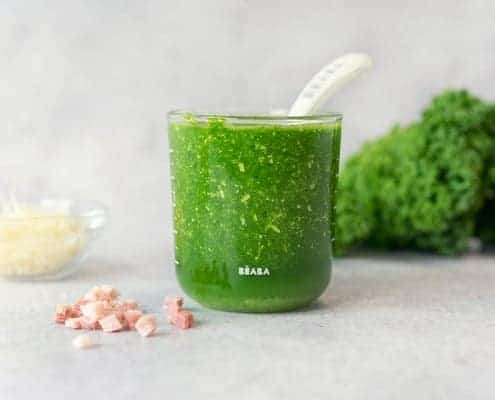 Kale Caesar Puree in Glass Container