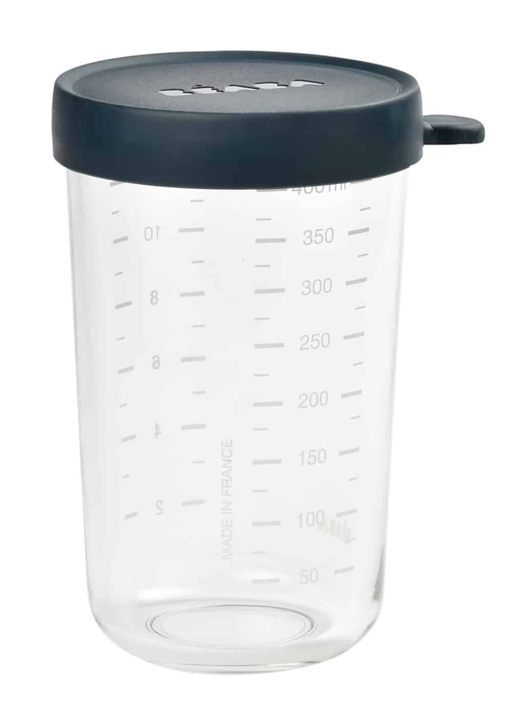 Beaba glass and Silicone Container in midnight 14 oz