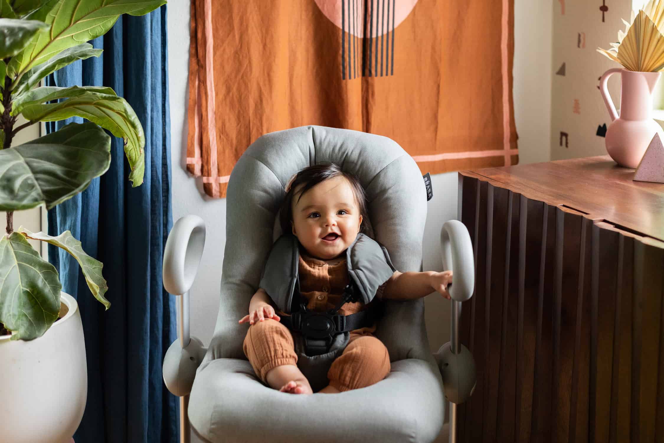 Baby in Beaba Up & Down High Chair