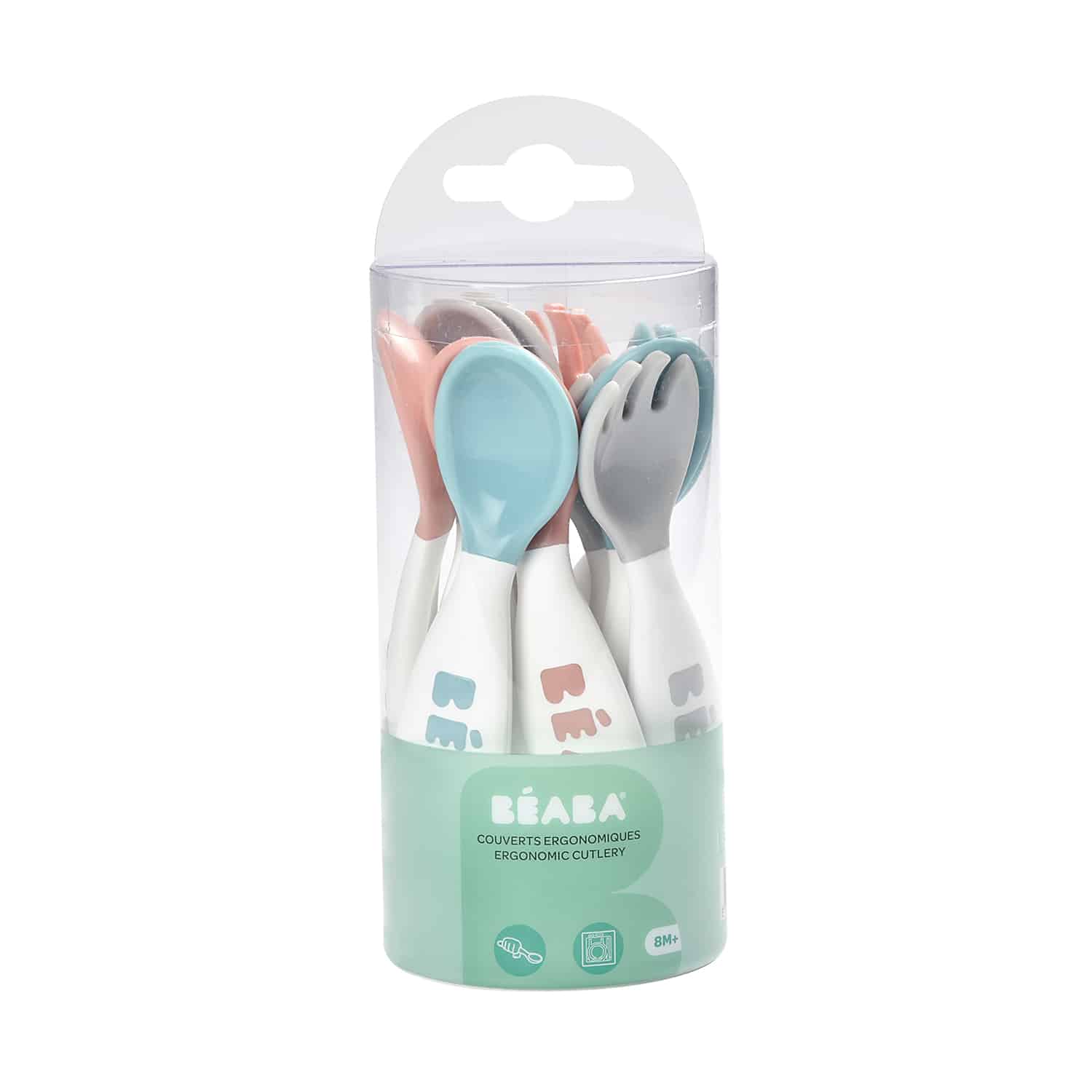 Beaba Toddler’s Self Feeding Cutlery Set of 10 Breeze