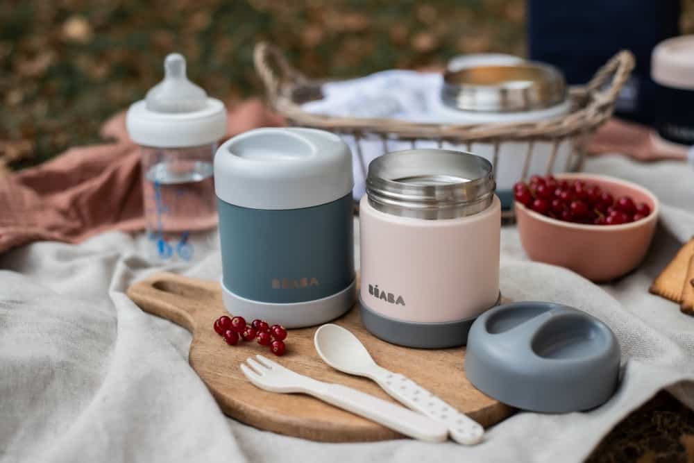 Stainless Steel Jar in Eucalyptus and Rose on Picnic Blanket