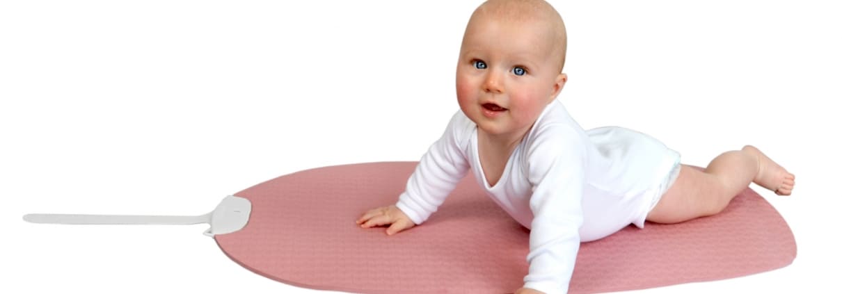 Little Girl Tummy Time on Yoga Play Mat