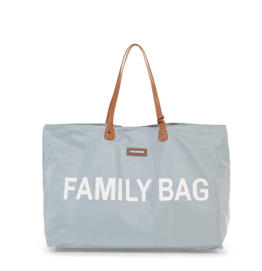 Front of Childhome Family Bag in Grey Off White