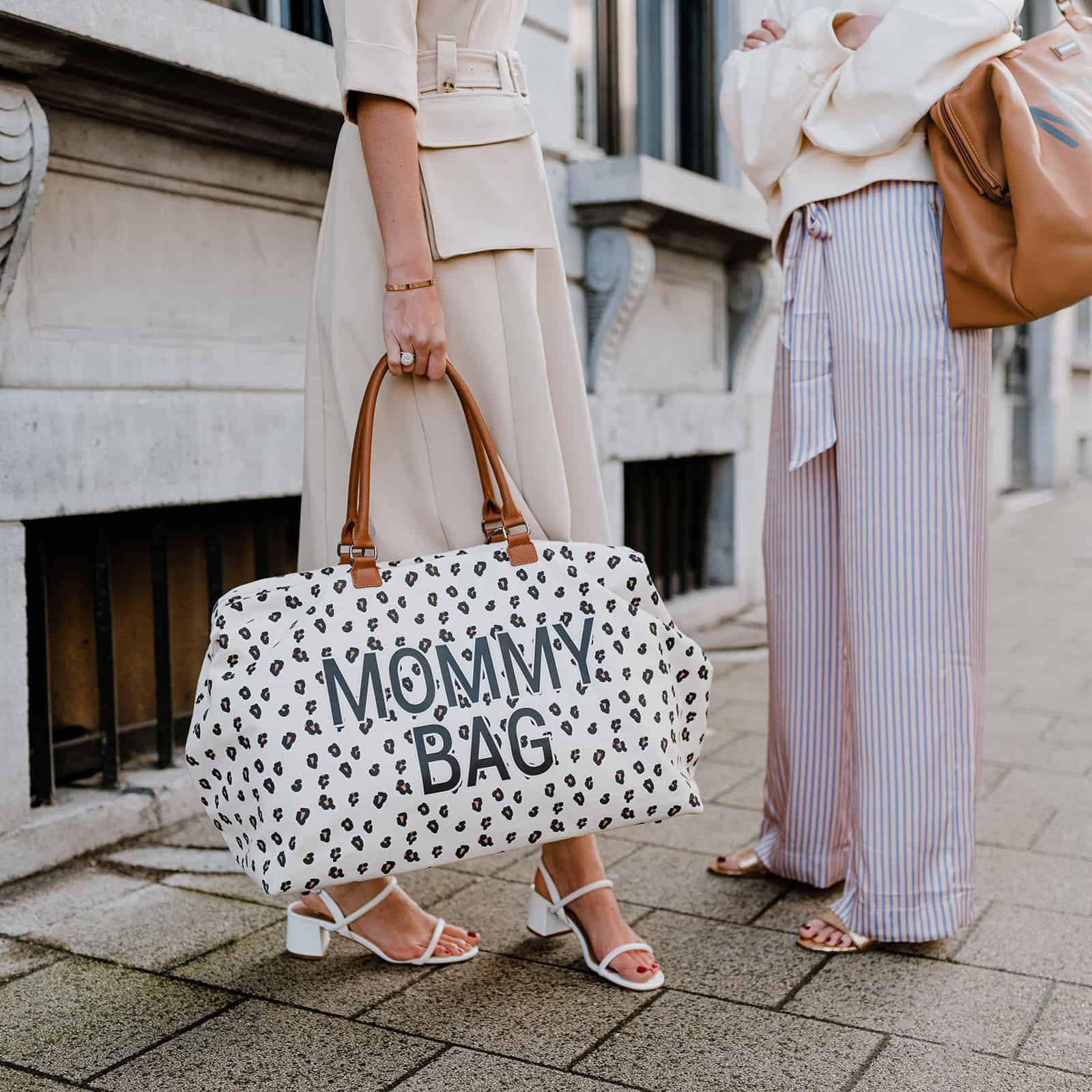 Moms Holding Mommy Bag Canvas Leopard