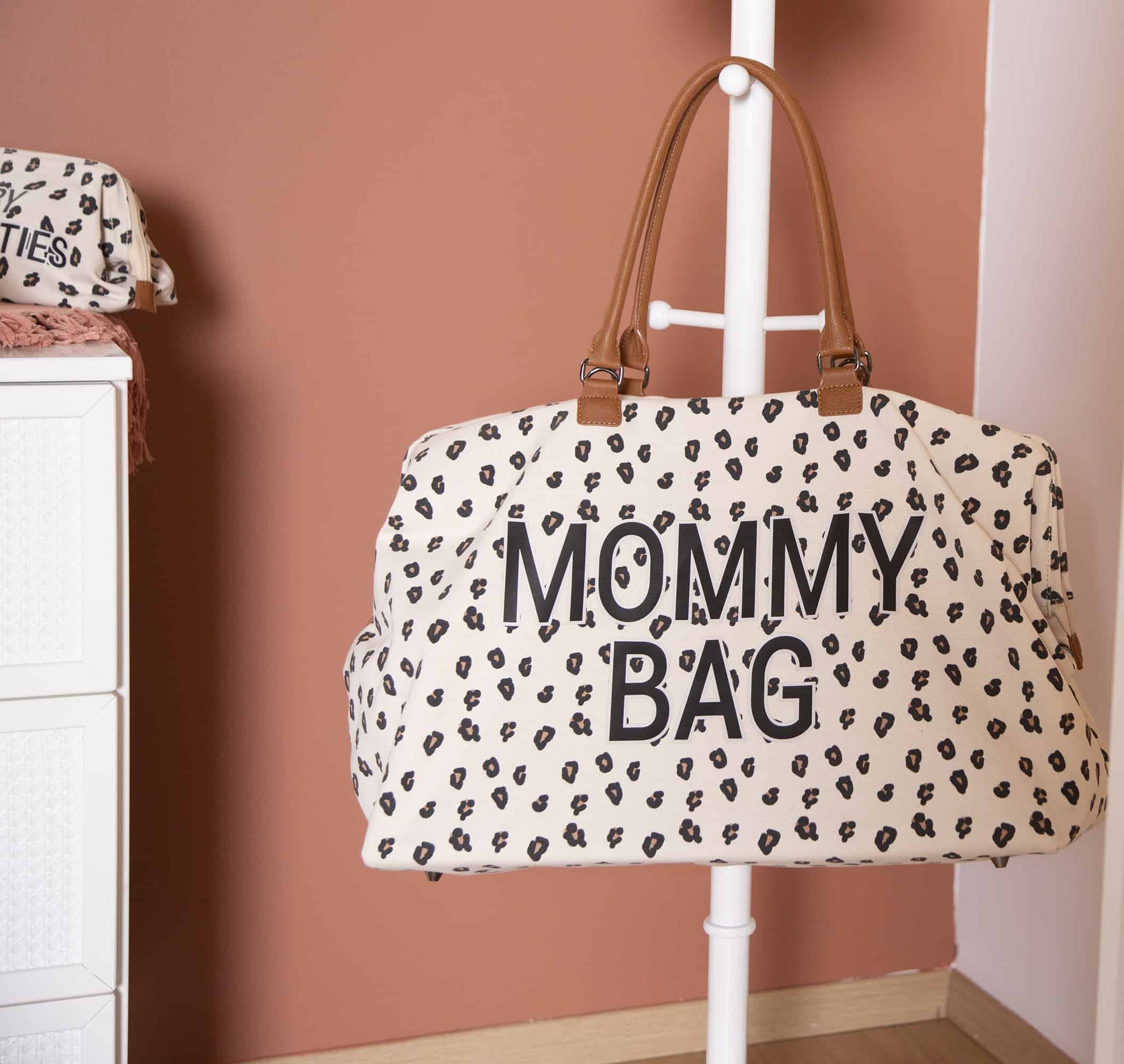 mommy bag canvas leopard lifestyle