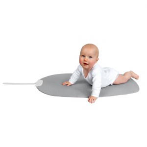 tummy time baby on grey mat