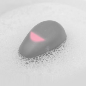 Pebbly glowing pink in water