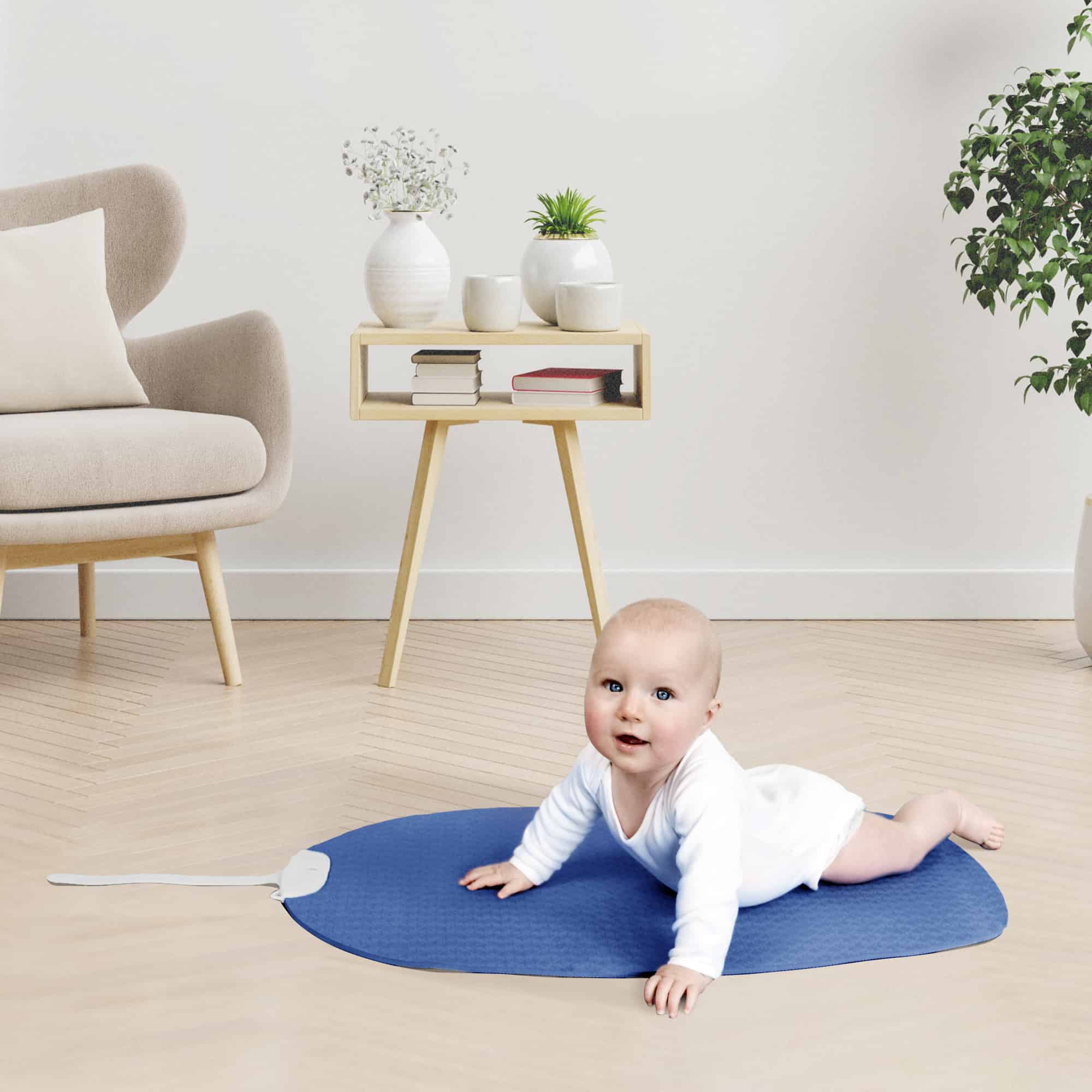 Baby on yoga play mat