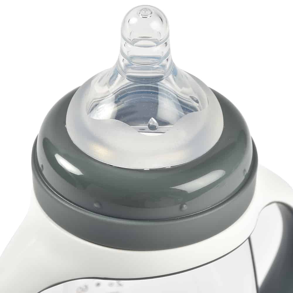 2-in-1 bottle to sippy training cup charcoal close up nipple