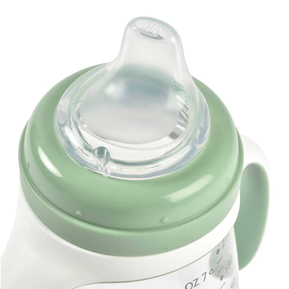 2-in-1 bottle to sippy training cup sage spout close up