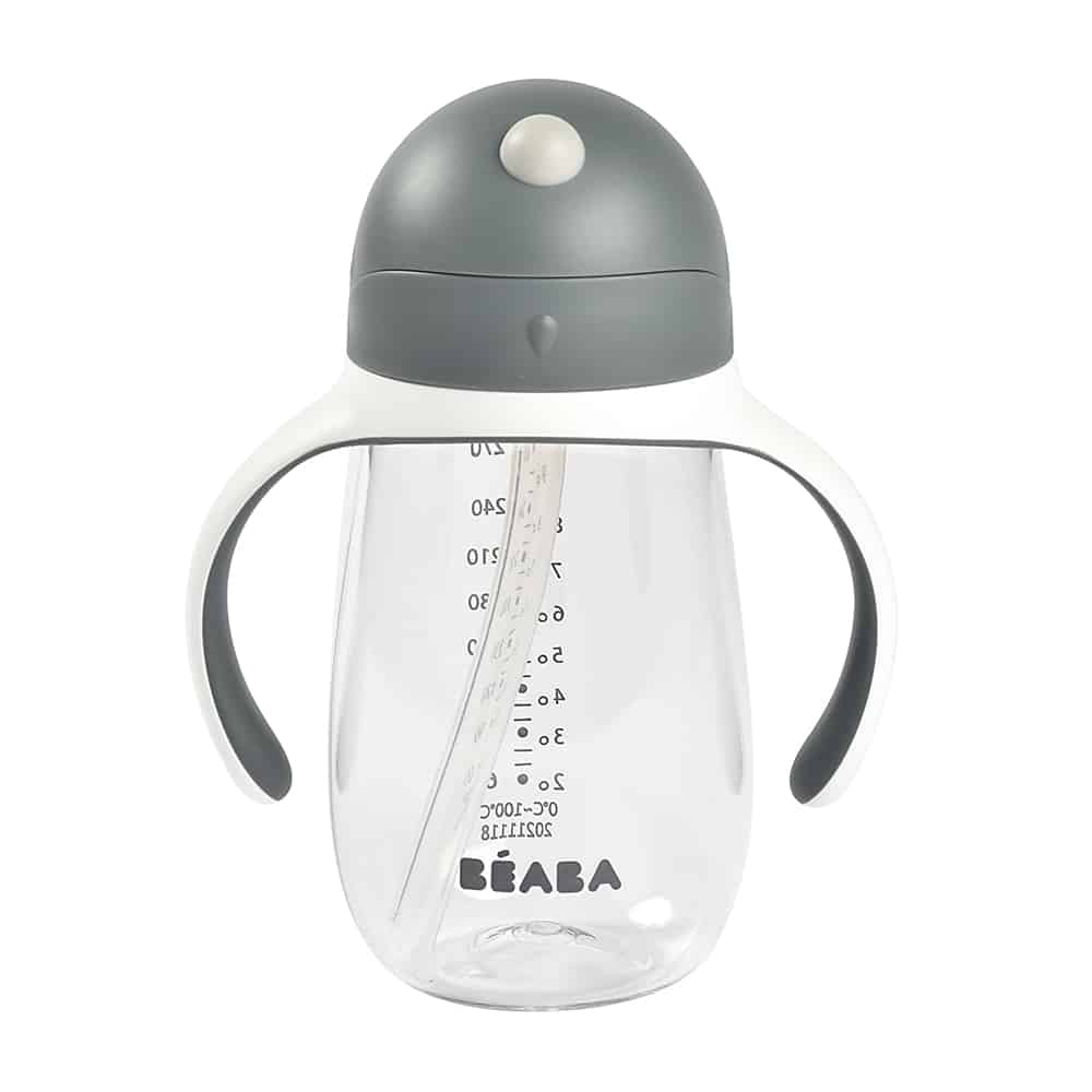 Beaba straw sippy cup in charcoal