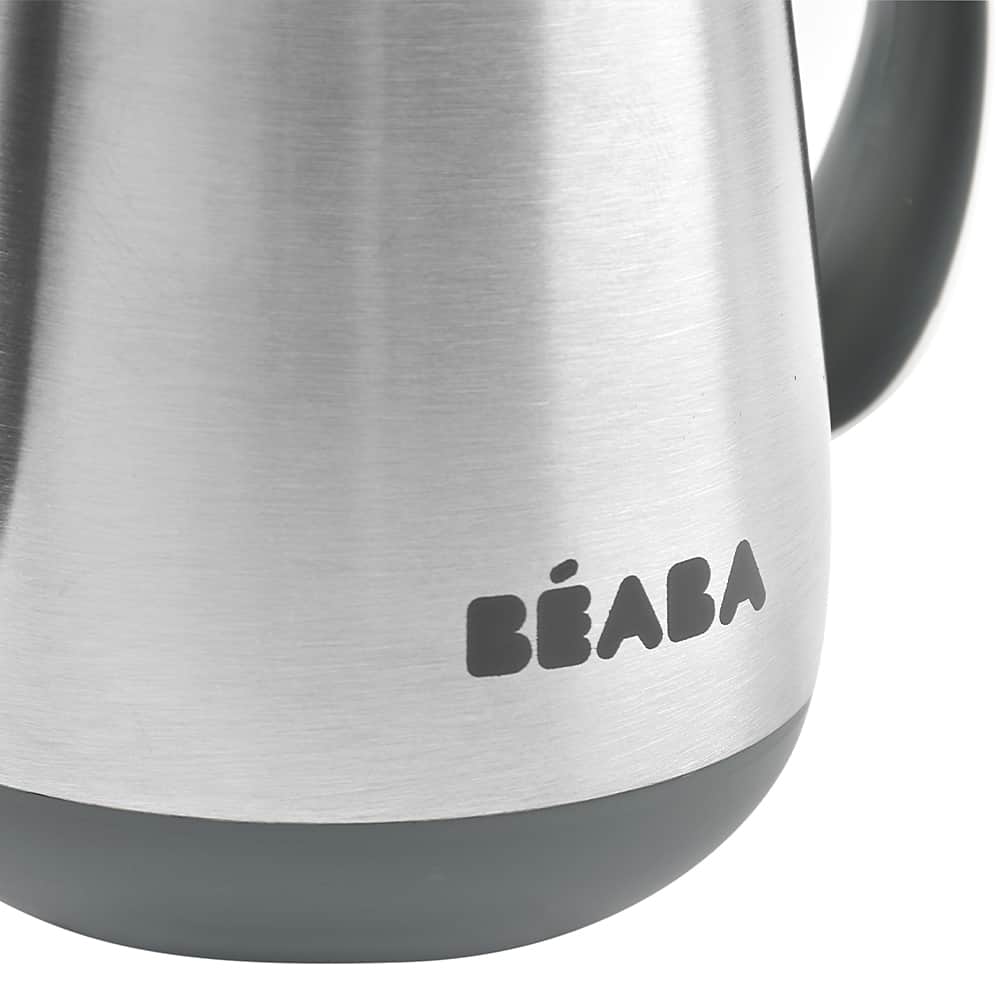 Beaba stainless steel straw sippy cup in charcoal