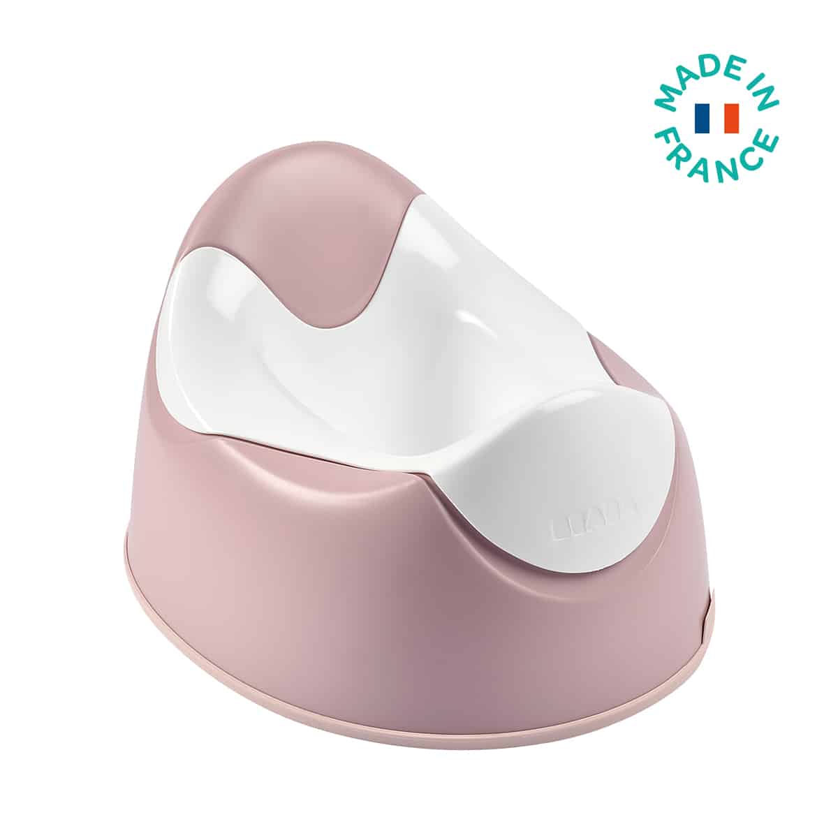 Beaba Ergonomic Potty in Rose with text that reads "Made in France"