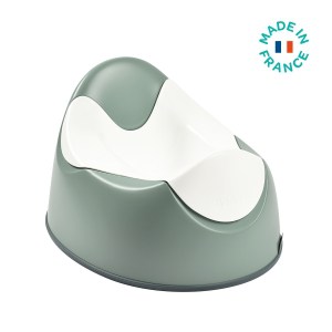 Beaba Ergonomic Potty in Sage with text that reads "Made in France"