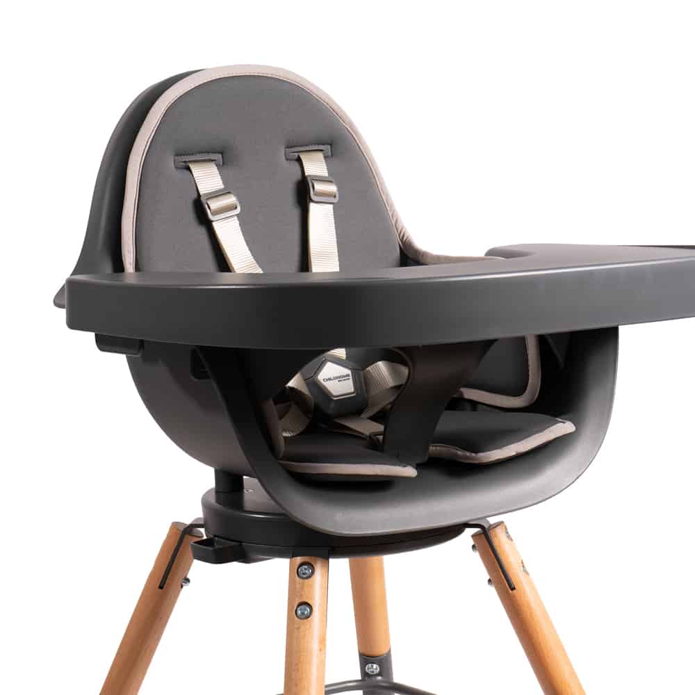 Childhome Evolu High Chair Cushion in Dark Grey on the Anthracite High Chair